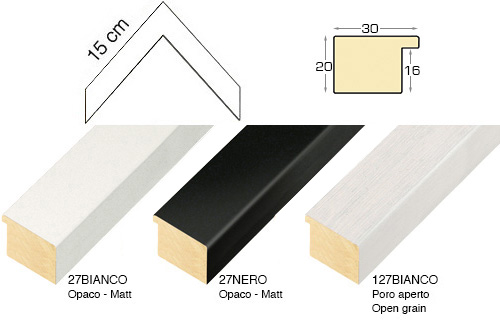 Complete set of corner samples of moulding 27-127 (3 pieces)