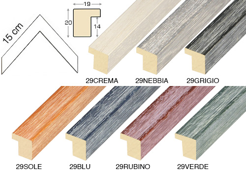 Complete set of corner samples of moulding 29 (7 pieces)