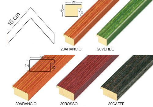 Complete set of corner samples of moulding 30 (3 pieces)