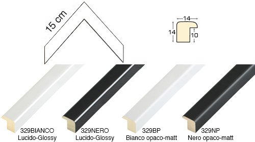 Complete set of corner samples of moulding 329 (4 pieces)