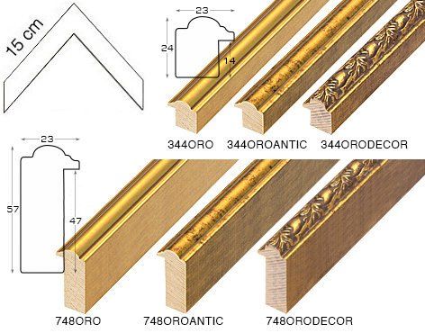 Complete set of corner samples of moulding 344-748