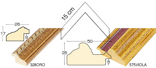 Complete set of corner samples of mouldings 328-57 (2 pieces)