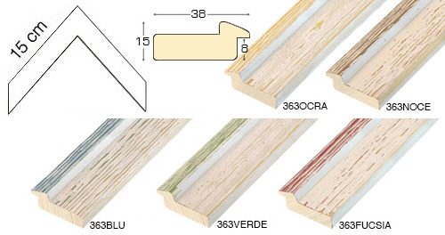 Complete set of corner samples of moulding 363 (5 pieces)