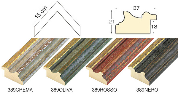 Complete set of corner samples of moulding 389 (4 pieces)