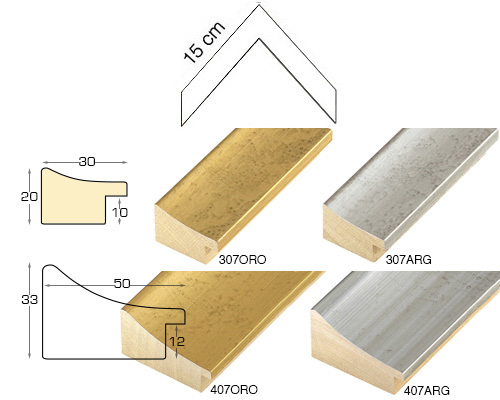 Complete set of corner samples of moulding 407 (4 pieces)