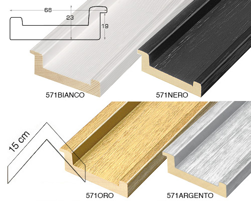 Complete set of corner samples of moulding 777 (3 pieces)