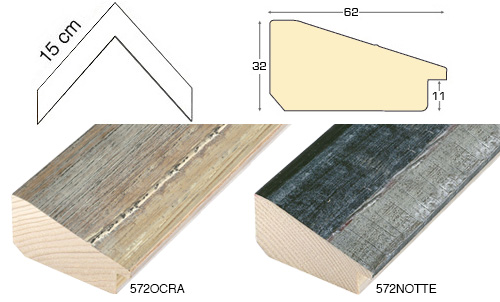 Complete set of corner samples of moulding 572 (2 pieces)