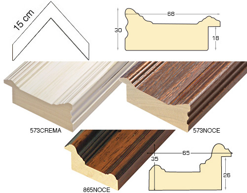 Complete set of corner samples of moulding 573-865 (3 pieces)