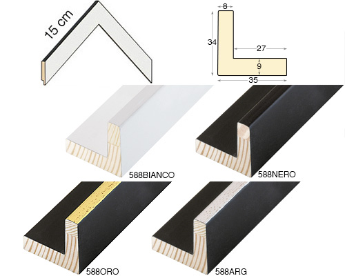 Complete set of corner samples of moulding 588 (4 pieces)