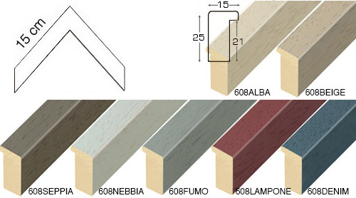 Complete set of corner samples of moulding 608 (8 pieces)