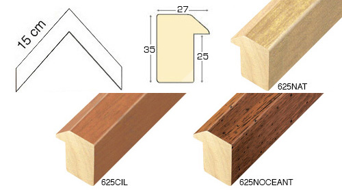 Complete set of corner samples of moulding 625 (3 pieces)