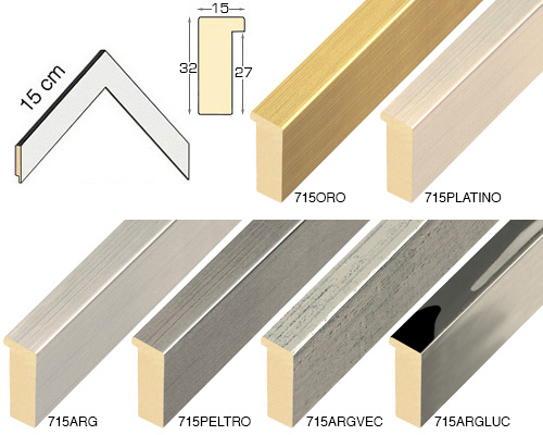 Complete set of corner samples of moulding 715 (6 pieces)