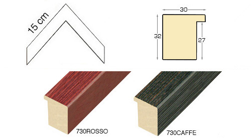 Complete set of corner samples of moulding 730 (3 pieces)