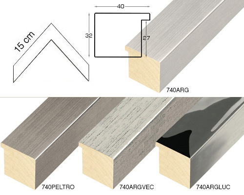 Complete set of corner samples of moulding 740 (5 pieces)