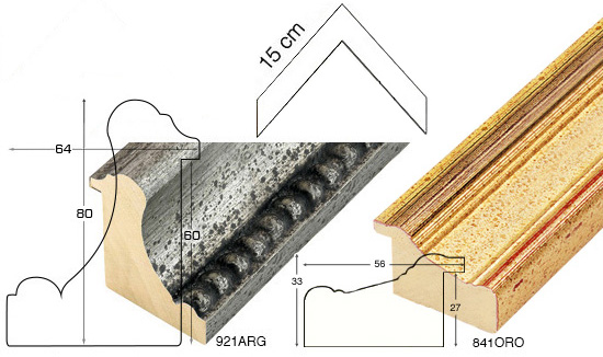 Complete set of corner samples of moulding 921 - 841