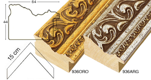 Complete set of corner samples of moulding 936 (2 pieces)