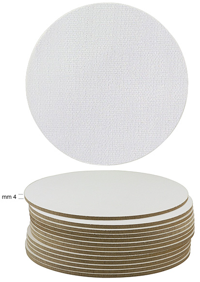 Canvas panels, round, diameter cm 12