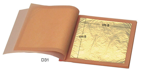 Real Gold Leaf 22k, 80x80mm - 20 booklets of 25 sh. 