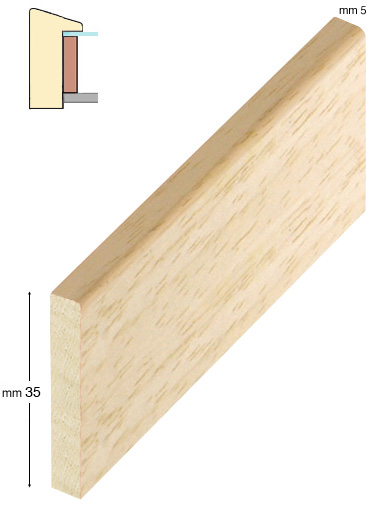 Spacer ayous, 5x35 mm, bare timber - D35G