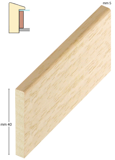 Spacer ayous, 5x40 mm, bare timber