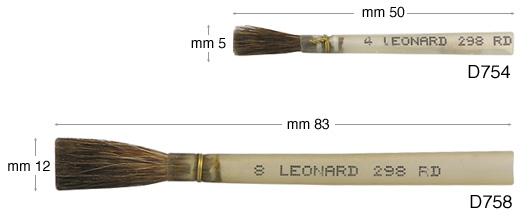 Brush for applying small leaf fragments No. 8