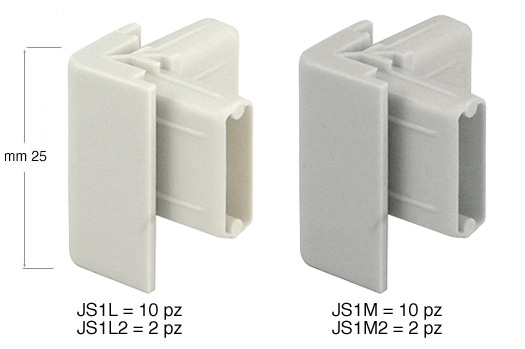 Corner connector for JS1 rail, white - Pack 10 pcs