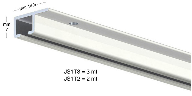 Top Rail, white, aluminum, 2 metres