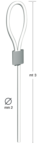 Perlon wire plus loop, Ø 2 mm - 3 metres