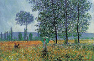 Poster on bars: Monet: Felder im fruhling 120x90 cm