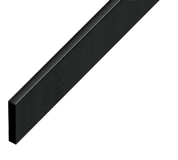 Spacer plastic, flat 5x25mm - black - P25NERO