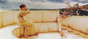 Poster on bars: Alma-Tadema: Expectations 140x65 cm