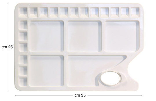 Painting palette, plastic - rectangular 25x35 cm