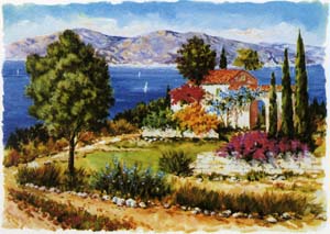 Print: Lizzi: Veduta sul lago - cm 50x35