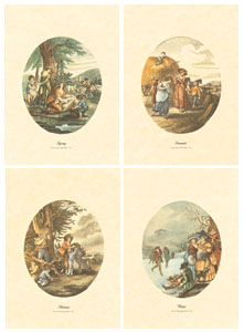 Set of 4 prints: Traditional Seasons - cm 13x18