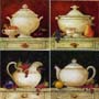 Set of 4 prints: Barjot: Zuppiere - cm 30x30