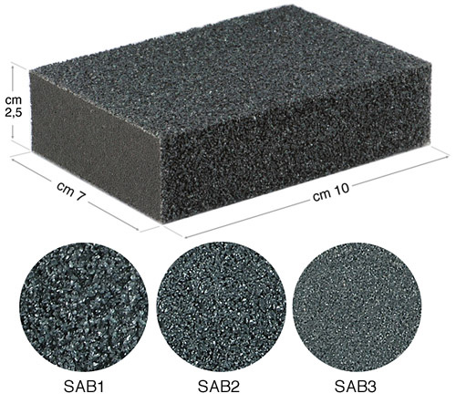 Abrasive sponge 7x10x2,5 cm - fine grain