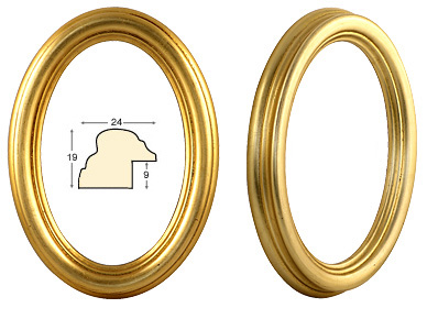 Oval frames, gold - 9x12 cm