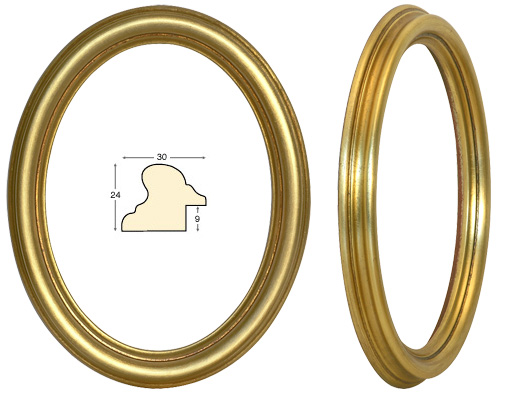 Овальная рама, цвет золотой - 18x24 см