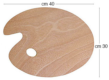 Painting palette, 3 mm thick wood - oval 30x40 cm