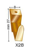 Brass plated hooks No. 2 with nail - Pack of 10 pcs