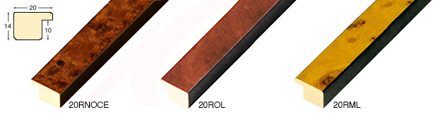 Moulding burl veneer Width 20mm - brown, opaque