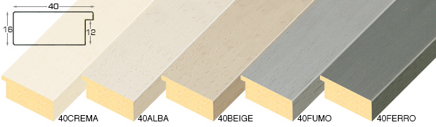 Moulding ayous, width 40mm height 16 - cream, open grain