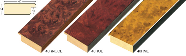 Moulding burl veneer Width 40mm - opaque walnut (mt 14)