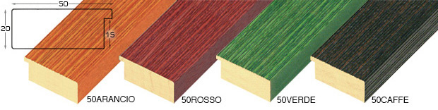 Moulding ayous, width 48mm height 20 - streaked orange finish