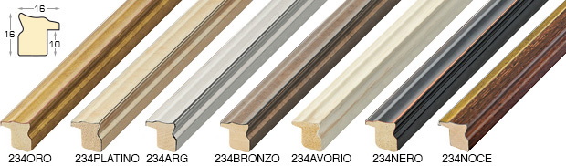 Complete set of corner samples of moulding 234 (7 pieces)