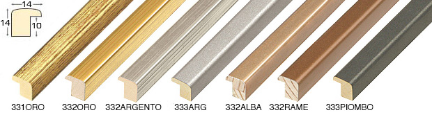 Moulding ayous, width 14mm striped gold