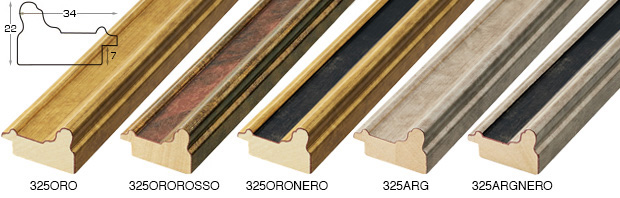 Complete set of corner samples of moulding 325 (5 pieces)