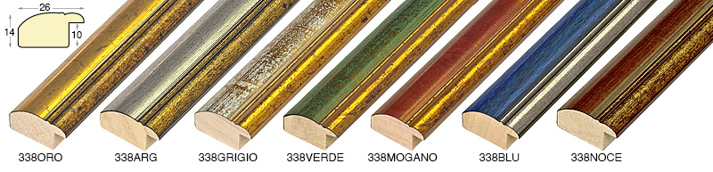 Corner sample of moulding 338ORO