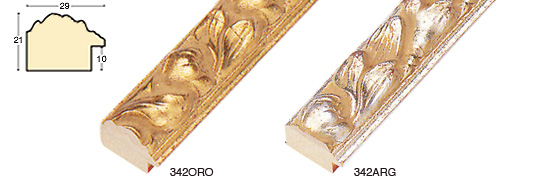 Moulding ayous 29mm - gold, embossed floral decorations