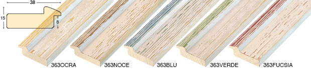 Complete set of corner samples of moulding 363 (5 pieces)